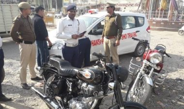 पूंडरी पुलिस प्रशासन द्वारा पटाखे बजाने वाले बुलट बाइकों को पकड़ा || P24 News