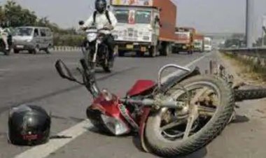 सड़क हादसे में बाइक सवार व्यक्ति की मौत ||