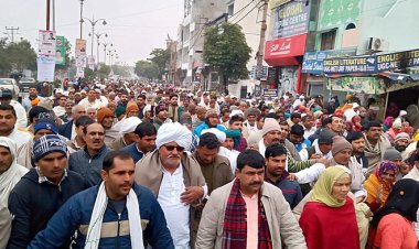 महेंद्रगढ़ : विधायक बलराज कुंडू के द्वारा निकाली गई जनजागृति पदयात्रा महेंद्रगढ़ पहुंची