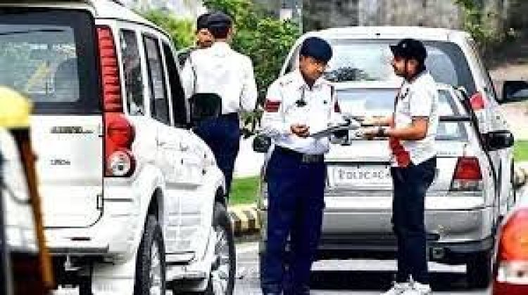 ट्रैफिक नियमों का पालन ना करने पर यातायात पुलिस सख्त