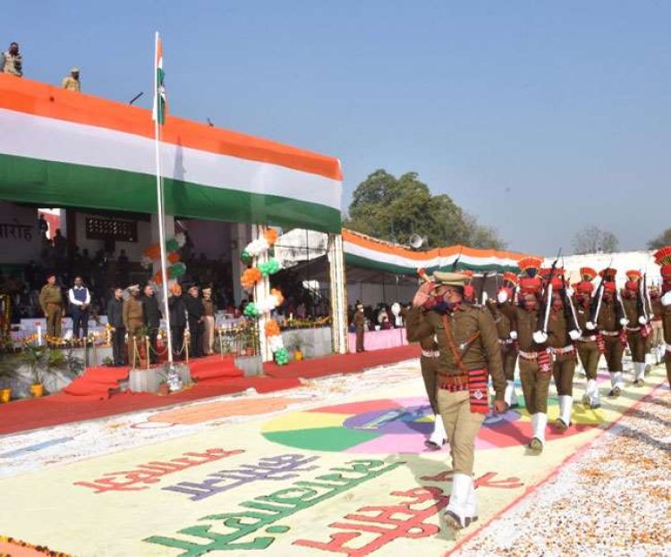 गुरुग्राम- गरिमामयी ढंग से मनाया गया 74वां गणतंत्र दिवस समारोह